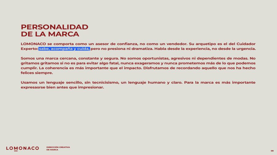 Lomonaco · Dirección creativa — página 9
